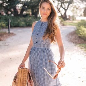 Gal Meets Glam Ardith Gingham Fit & Flare Sundress in EUC